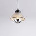 Black Hanging Pendant With Ripple Glass Shade - Industrial Modern Lighting