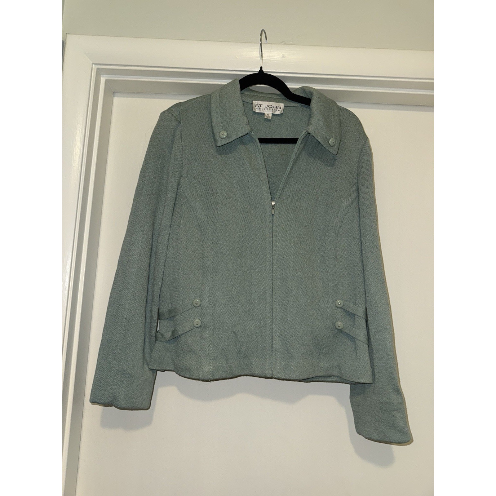 St. John Collection By Marie Green Women 10 Santana Knit Full Zip Jacket Sweater