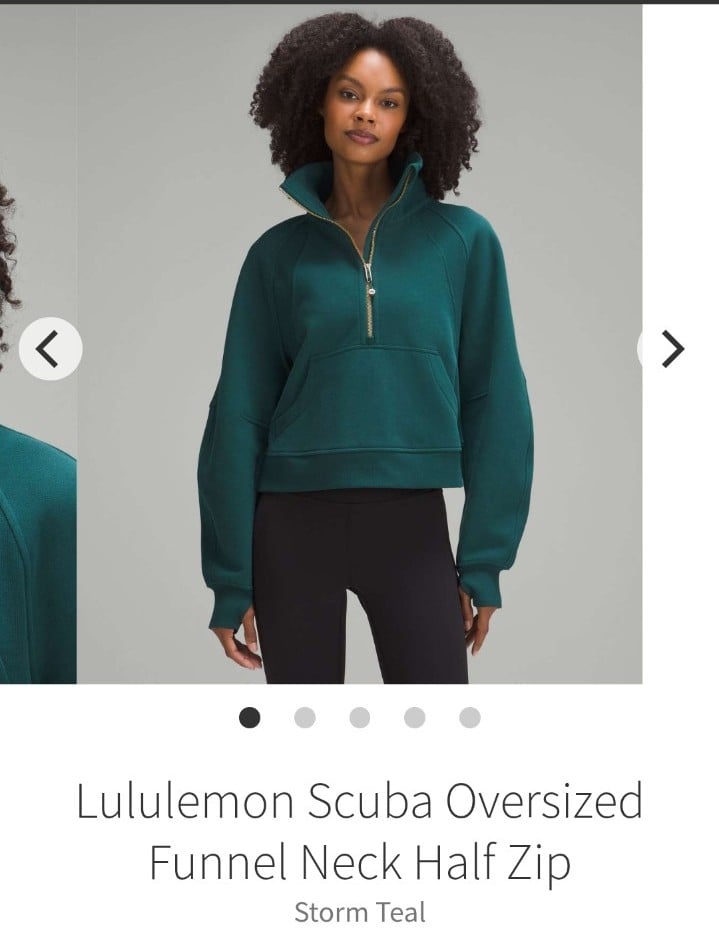 Lululemon Scuba Oversized Funnel Neck Half Zip Storm Teal sz. XS/S