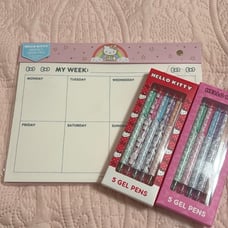 Hello kitty planner and gel pens