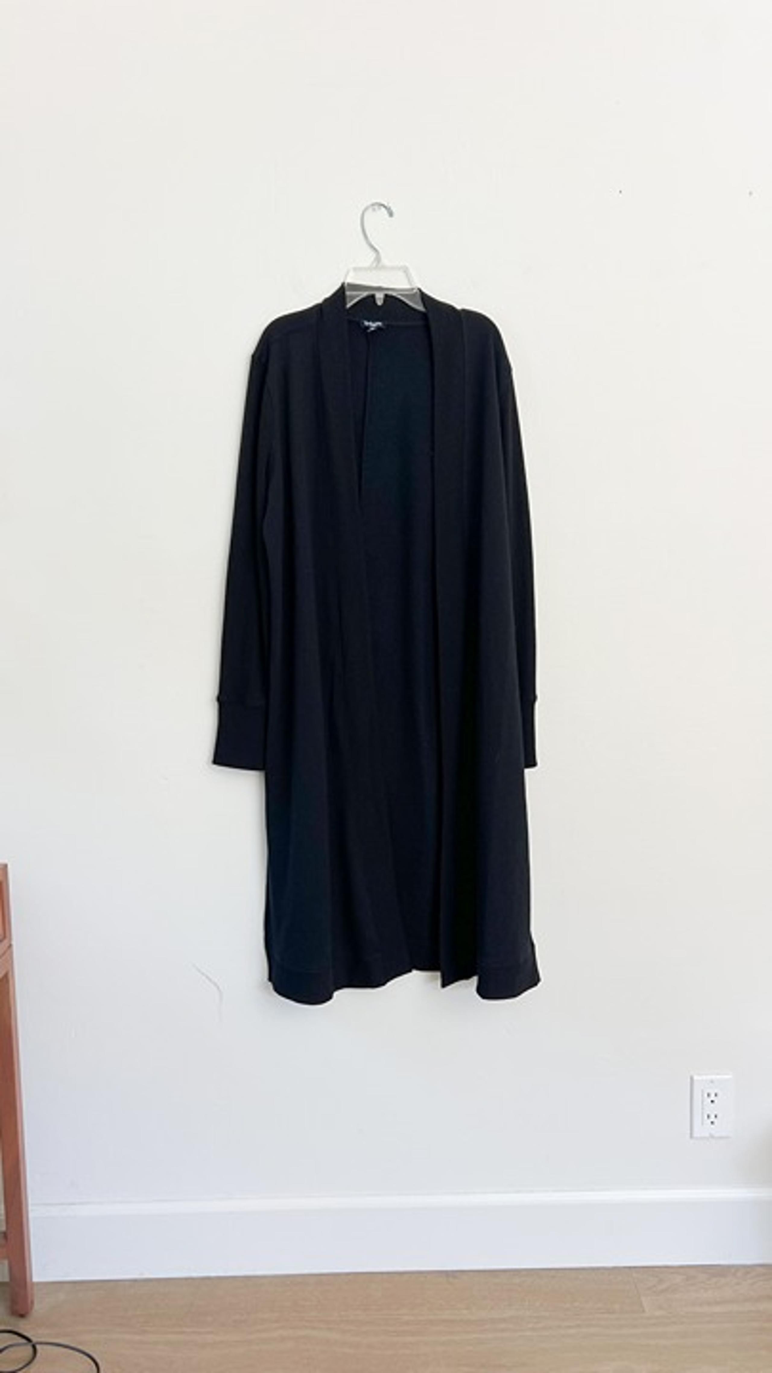 splendid black long cardigan slits rf3k90x ribbed sleeve supersoft rib duster L
