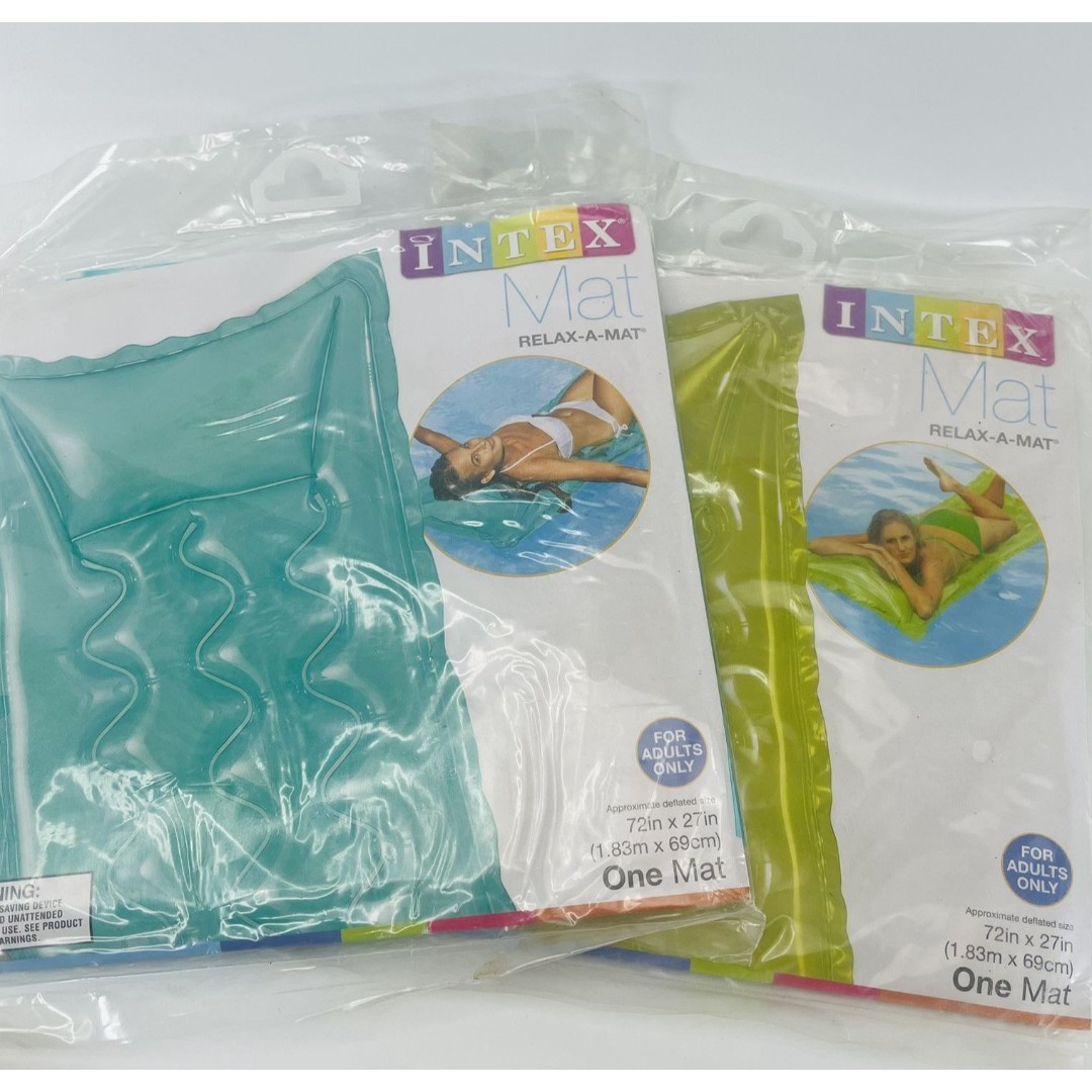 Lot Of 2 Intex Mat Inflatable Relax A Mat Pool Beach Lounge Floats 72 x 27