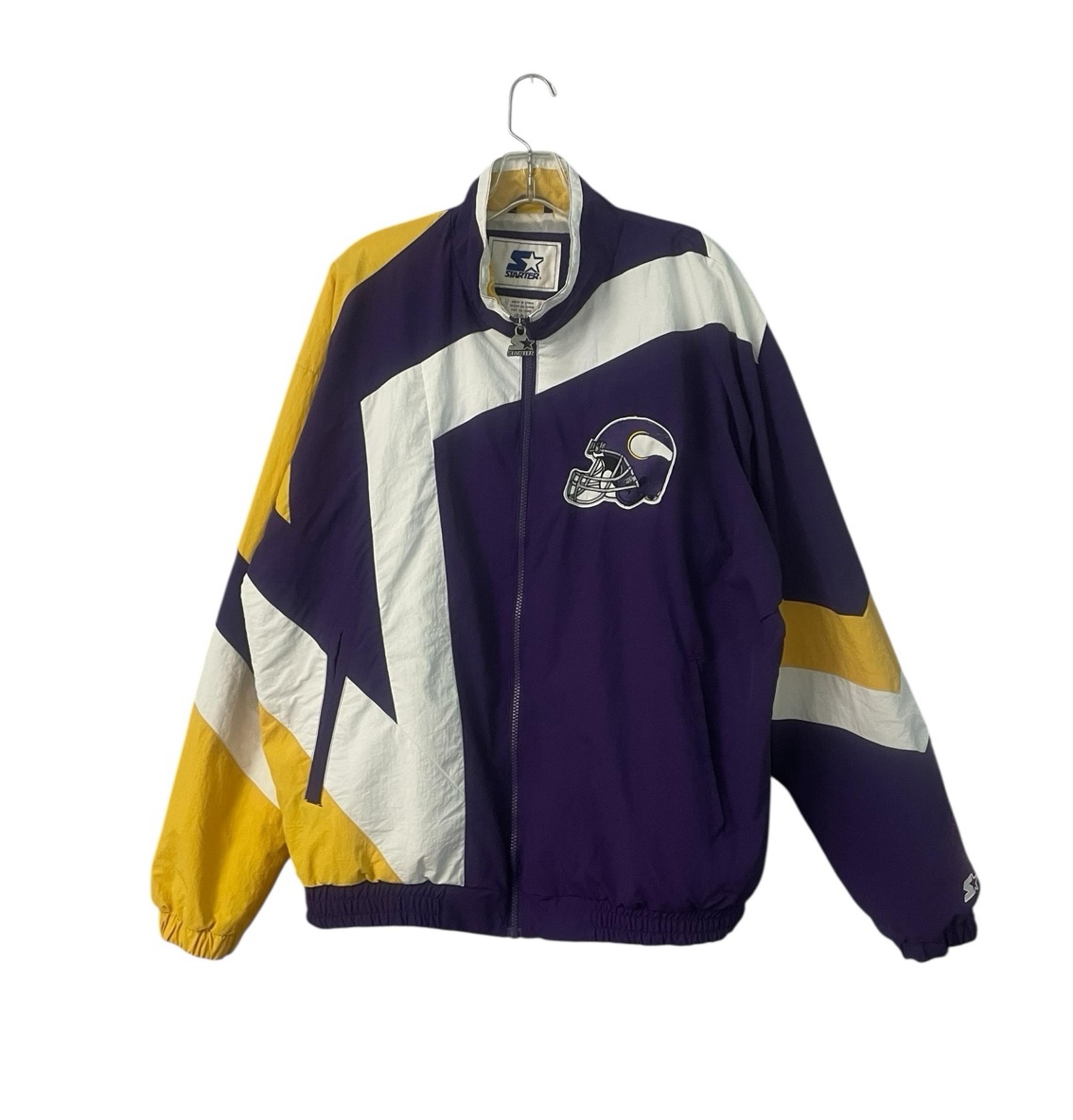 STARTER Minnesota VIKINGS Full Zip Windbreaker Jacket Men's X-Large XL Polyester