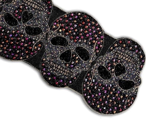 Beaded skull table runner