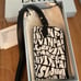 Lanvin Leather Necklace Card holder, black and white psychadelic pattern