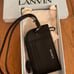 Lanvin Leather Necklace Card holder, black and white psychadelic pattern