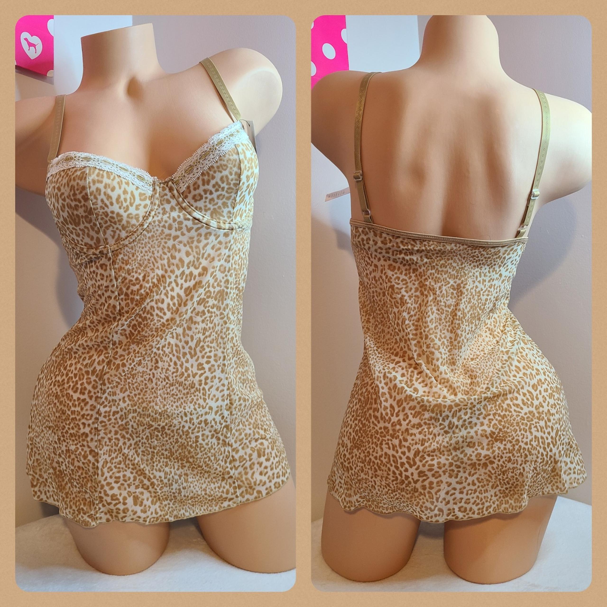 NWT VTG VS Rampage Sexy Mesh Babydoll Chemise & Panty Set Size M