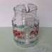 Vintage Glass Pitcher Horse and Carriage Winter Christmas