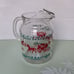 Vintage Glass Pitcher Horse and Carriage Winter Christmas
