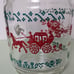 Vintage Glass Pitcher Horse and Carriage Winter Christmas