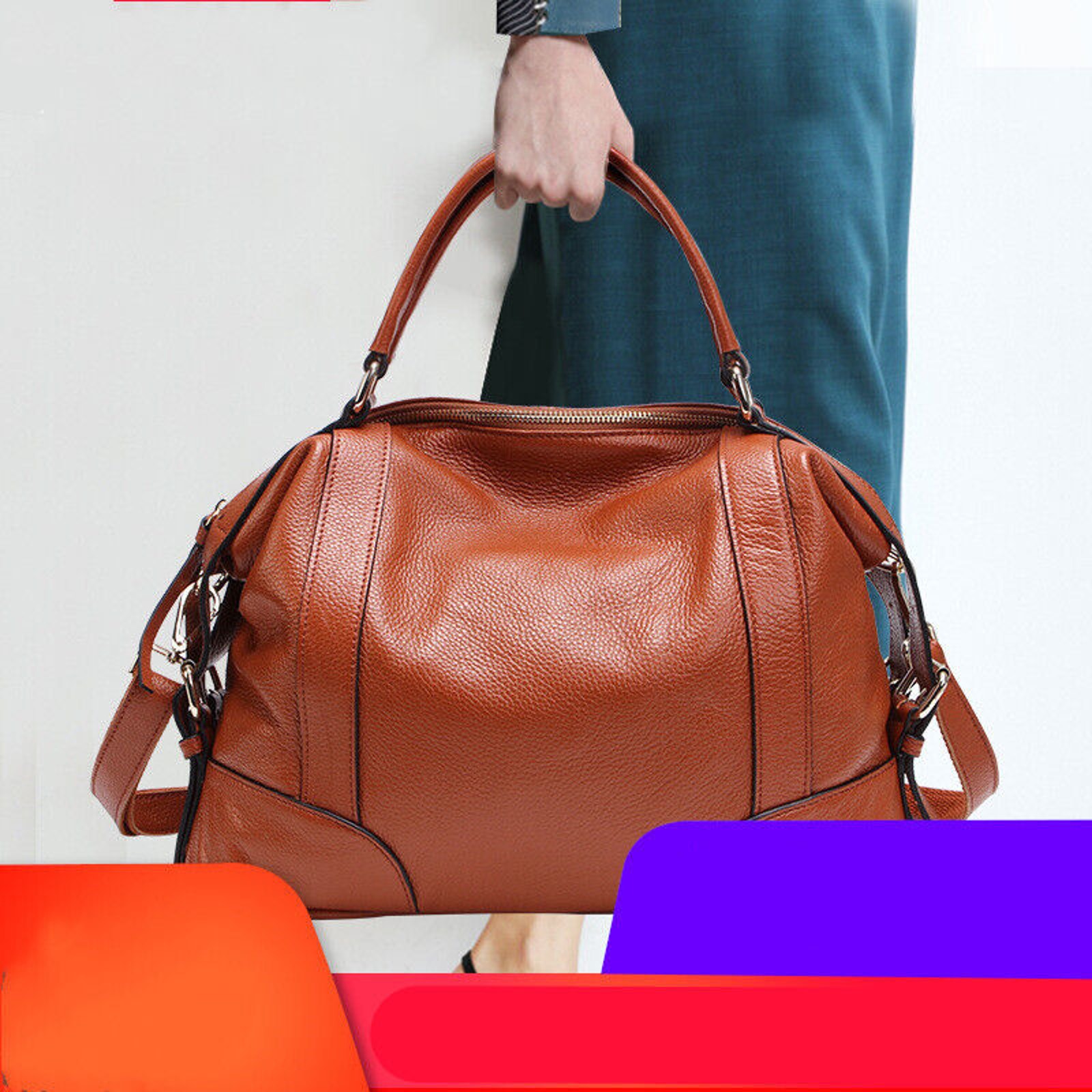 European And American Leather Top Layer Cowhide Bag for Ladies