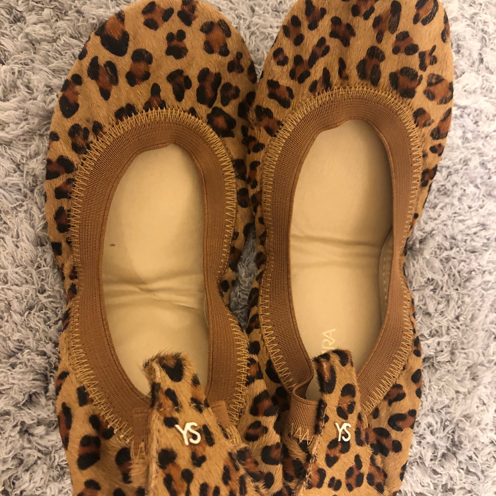 Yosi Samra leopard print foldable ballet flat size 7 hardly worn great condition