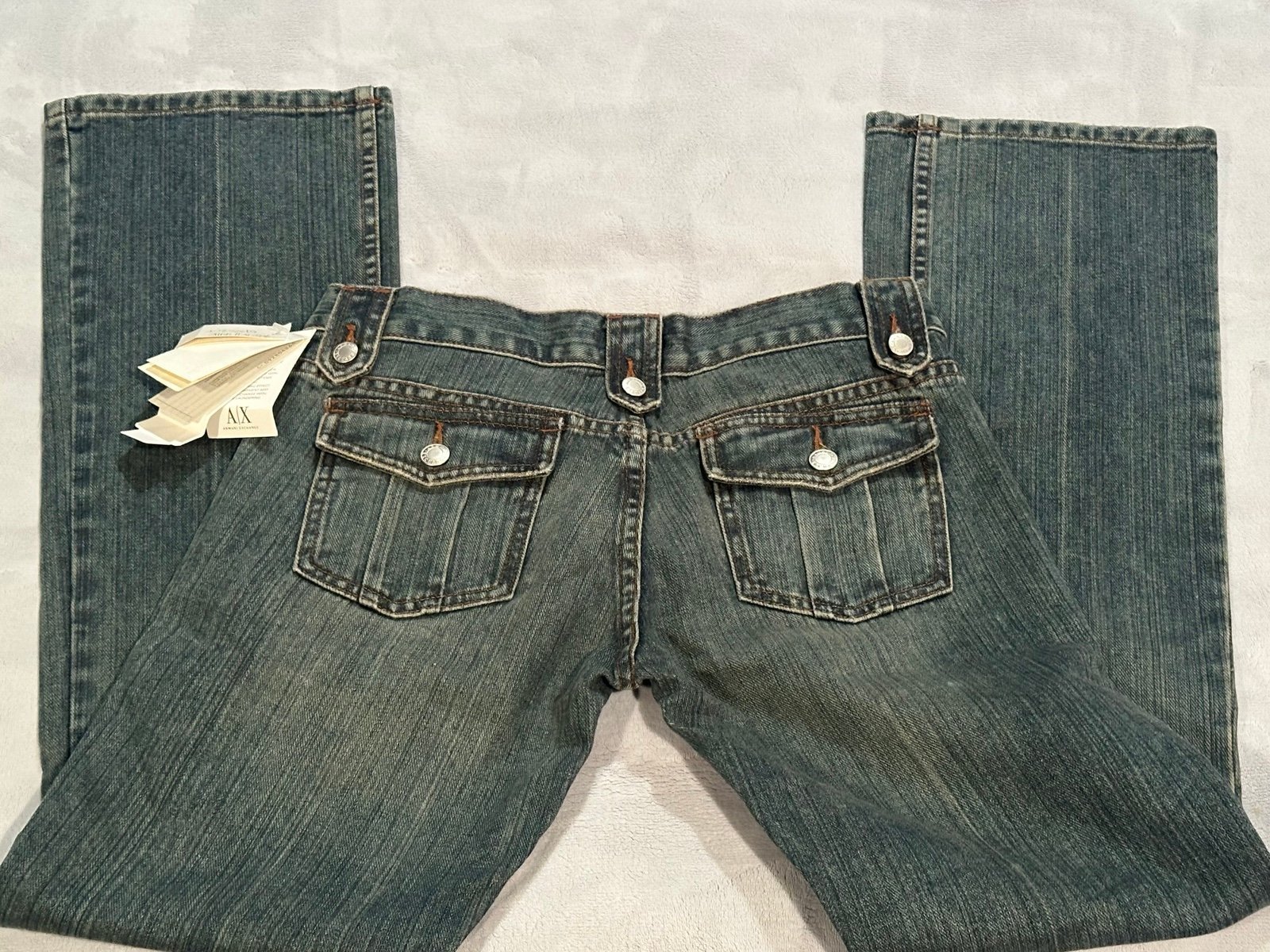 Vintage 1999 90’s -2000 Authentic Armani Exchange Flare Bootleg Jeans Size 4 NWT