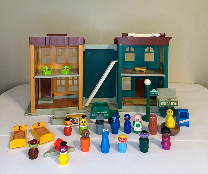 Vintage Fisher Price Sesame Street Playset--COMPLETE