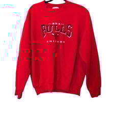 Nutmeg Sweatshirt Red Mens Size L NBA Chicago Bulls Vintage 90s Basketball