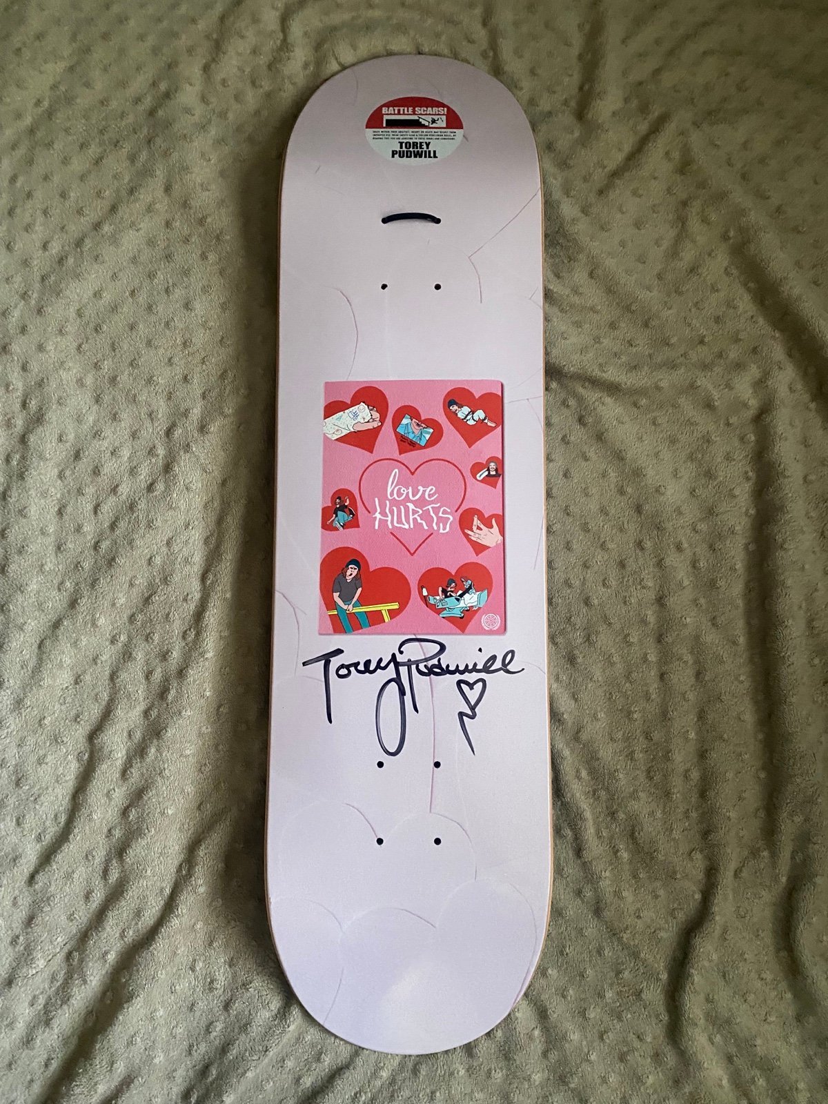 8.25 Torey Pudwill signed special edition Love Hurts skateboard