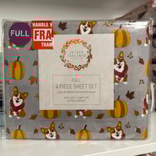 Fall Corgi Dog Sheet Set Full Size