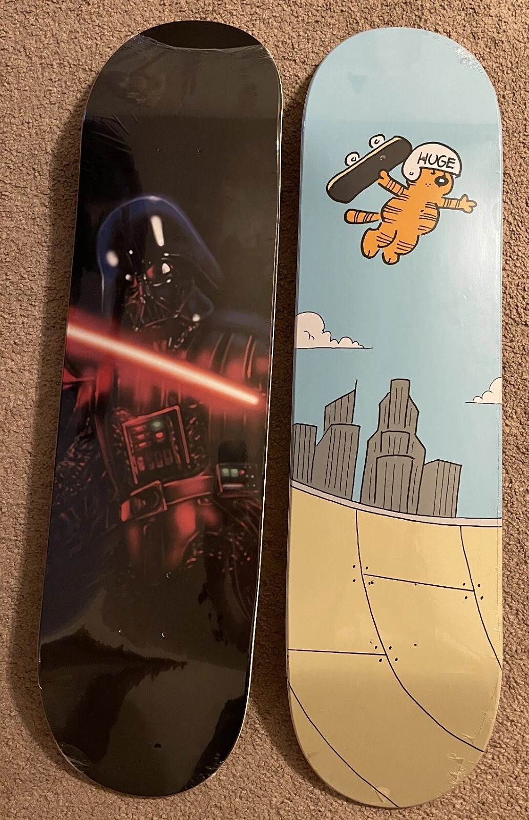 LOT: 2 the Hundreds 8.25 Skateboard Decks Star Wars Darth Vader & Heathcliff