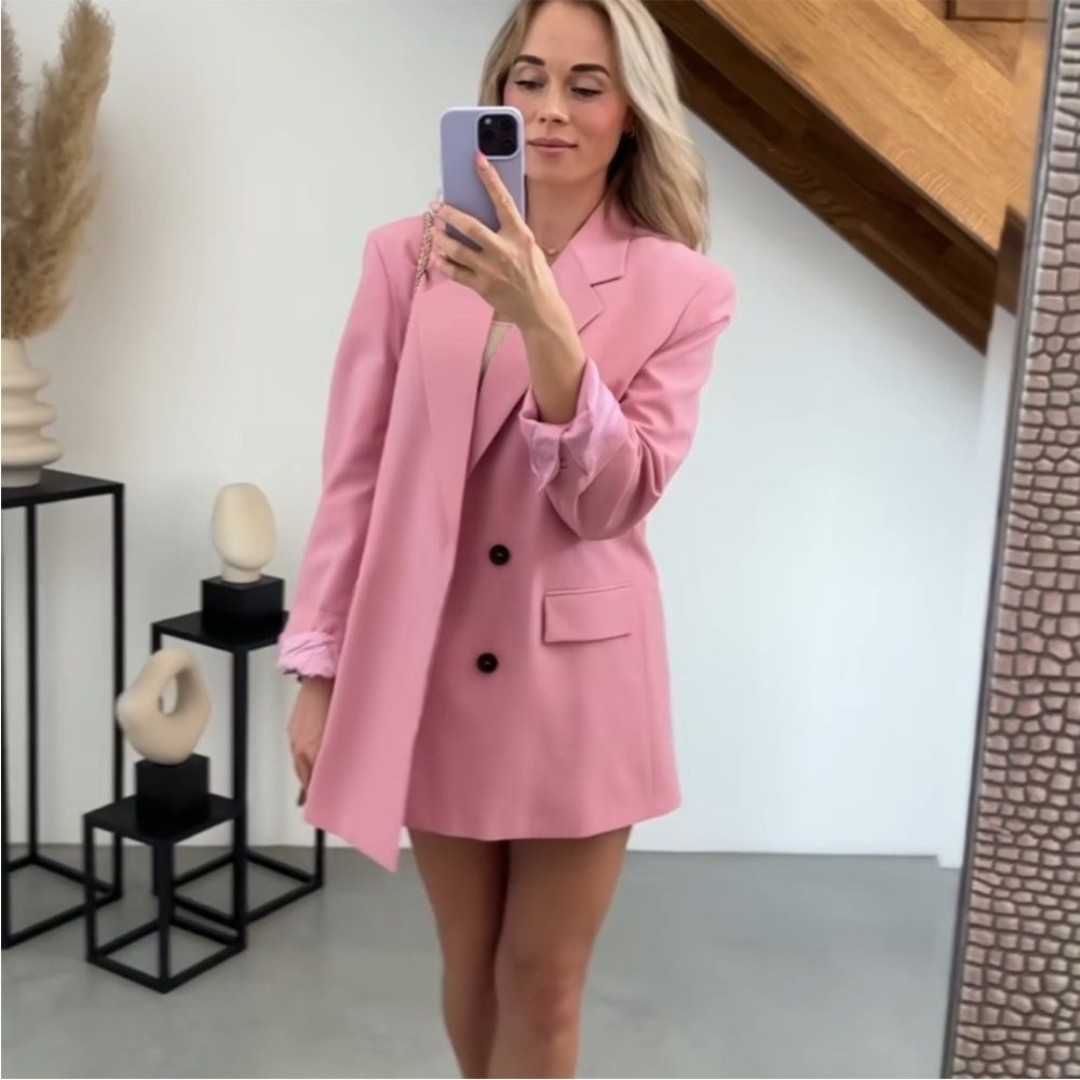 Zara Limited Edition Bloggers Favorite Pink Oversized Blazer Size M, L