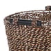 Brown Oval 2-Color Seagrass Storage Basket with Wooden Handle