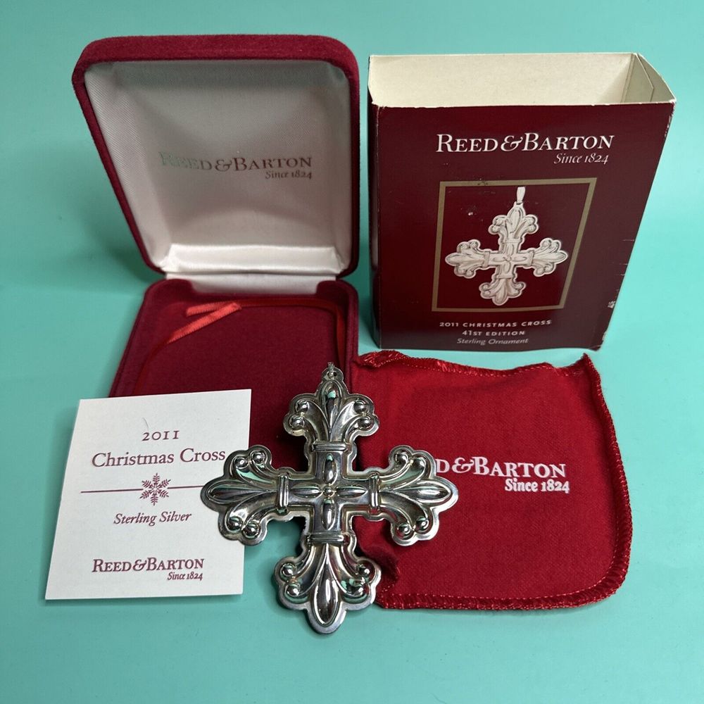2011 Reed & Barton Sterling Silver Christmas Cross Ornament