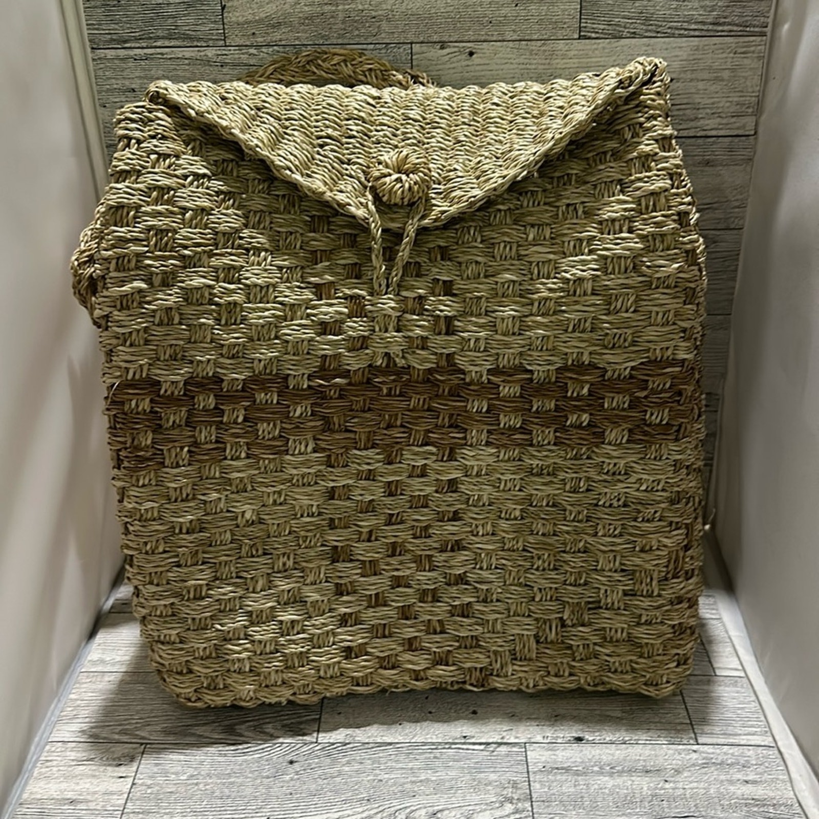 Handmade women’s Woven basket backpack