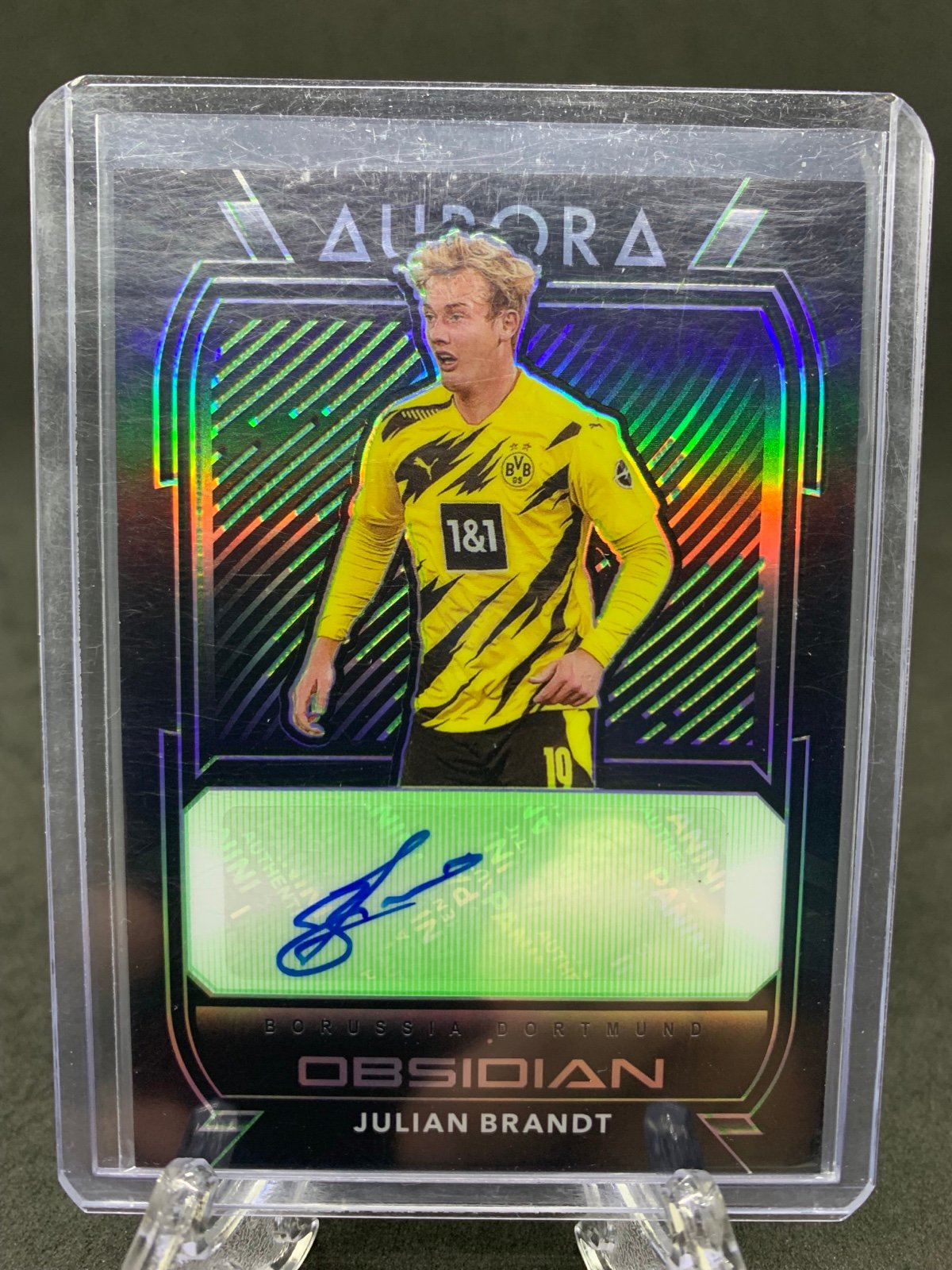 2020-21 Panini Obsidian Aurora Electric Etch Green /25 Julian Brandt #AU-JB Auto