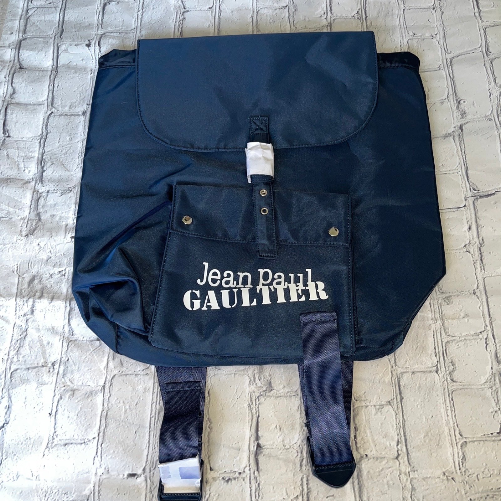 Backpack jean paul gaultier blue nylon draw string travel weekend backpack