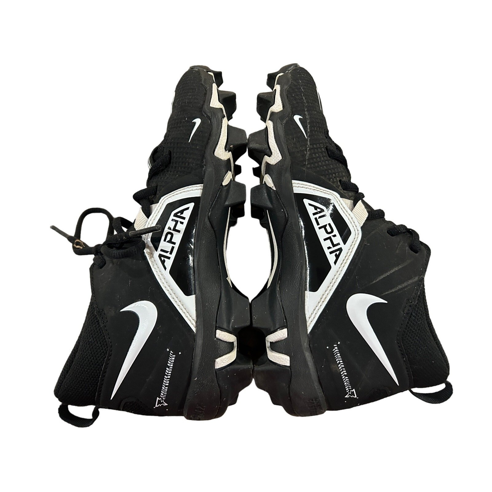 Nike Alpha Menace Pro 3 Black and White Football Cleats/ size 5Youth