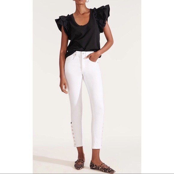 NWT Veronica Beard Jeans Kate High Rise Skinny White Jeans Size 24