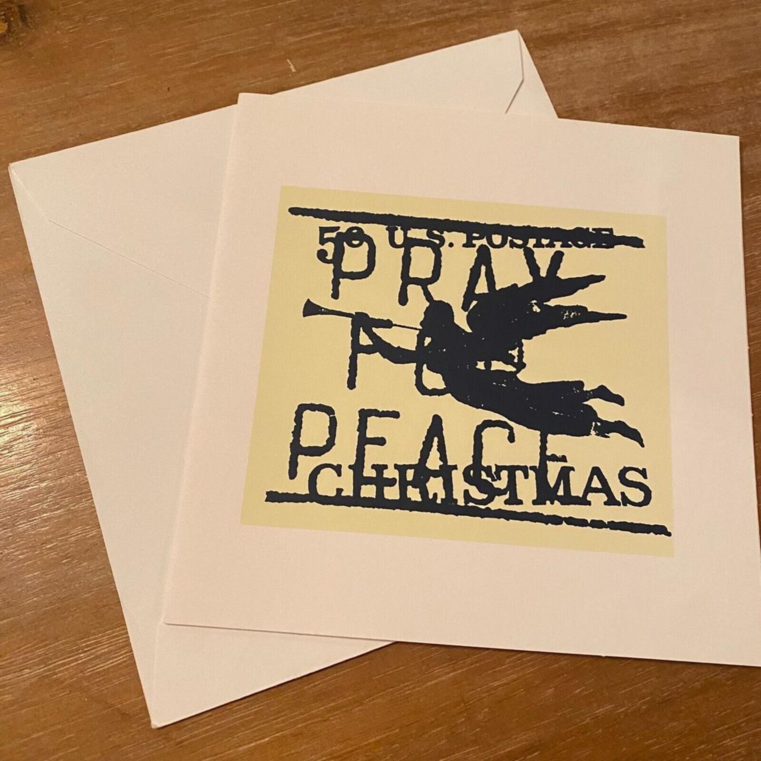 1971 Thomas Ockerse 50 US Postage Pray for Peace Christmas Angel Greeting Card