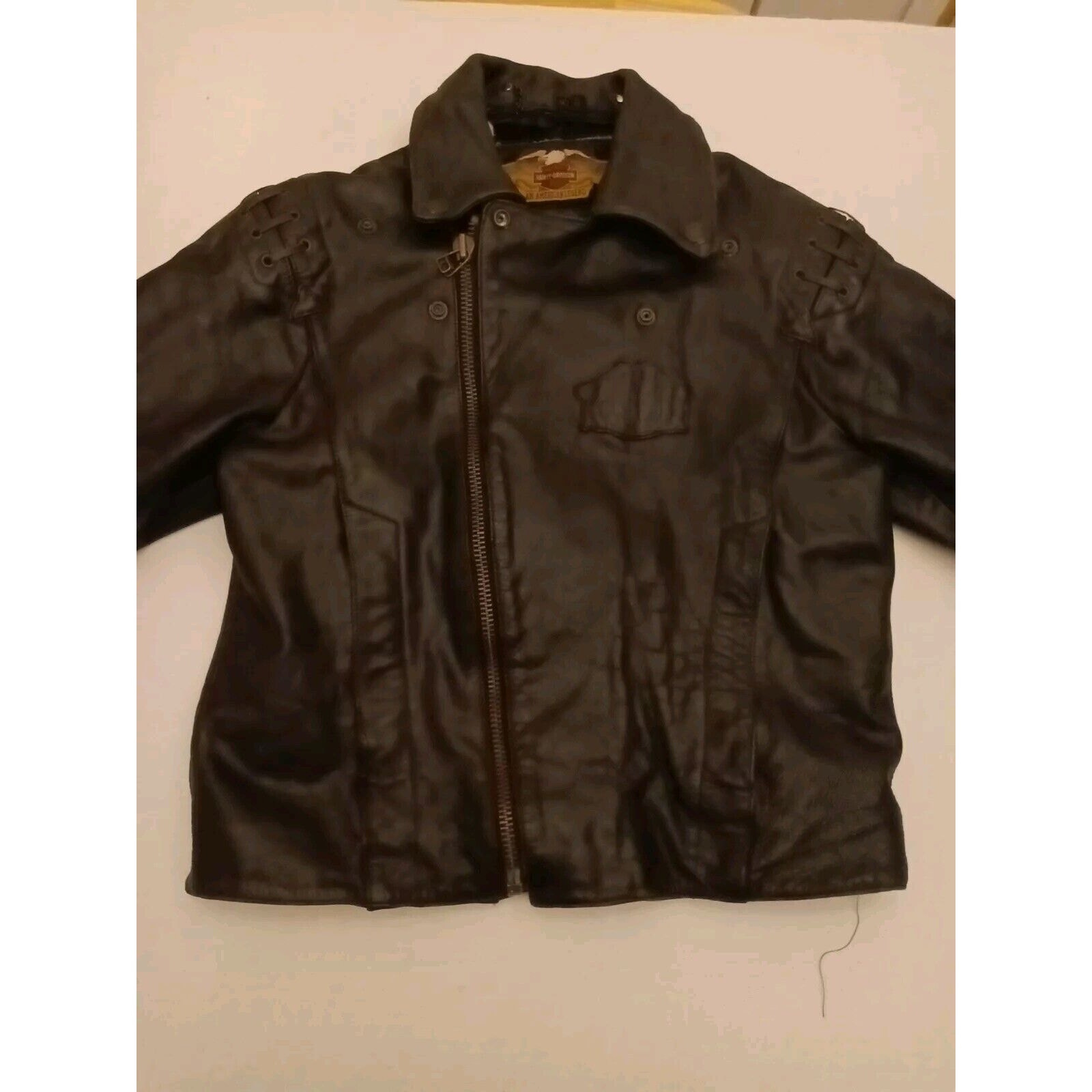 Harley Davidson Leather Jacket 80s-90s Police Cycle Champ 42