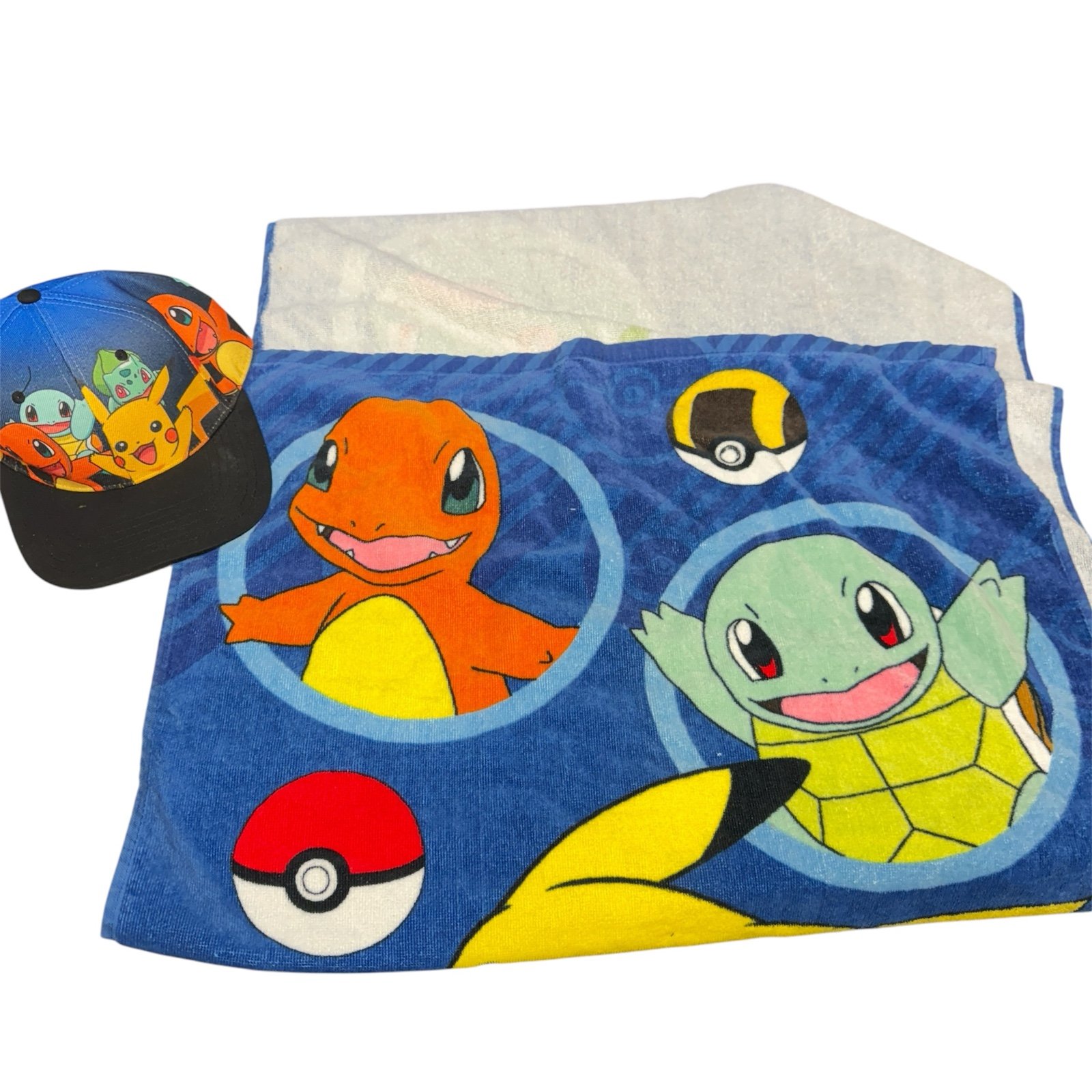 Pokemon bundle of beach towel and hat Pikachu