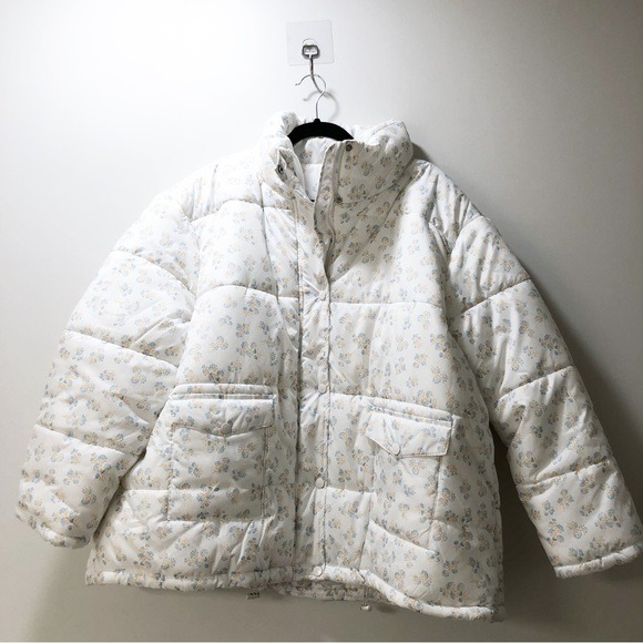 Neon Rose Women’s Vintage Ditsy Floral Puffer Jacket - Size 14