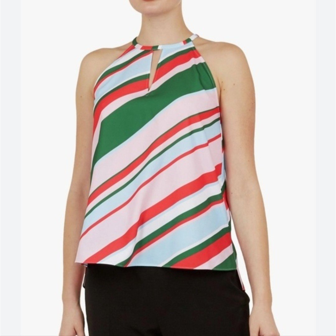 Ted Baker Zerin Tutti Frutti Halter Neck Striped Top