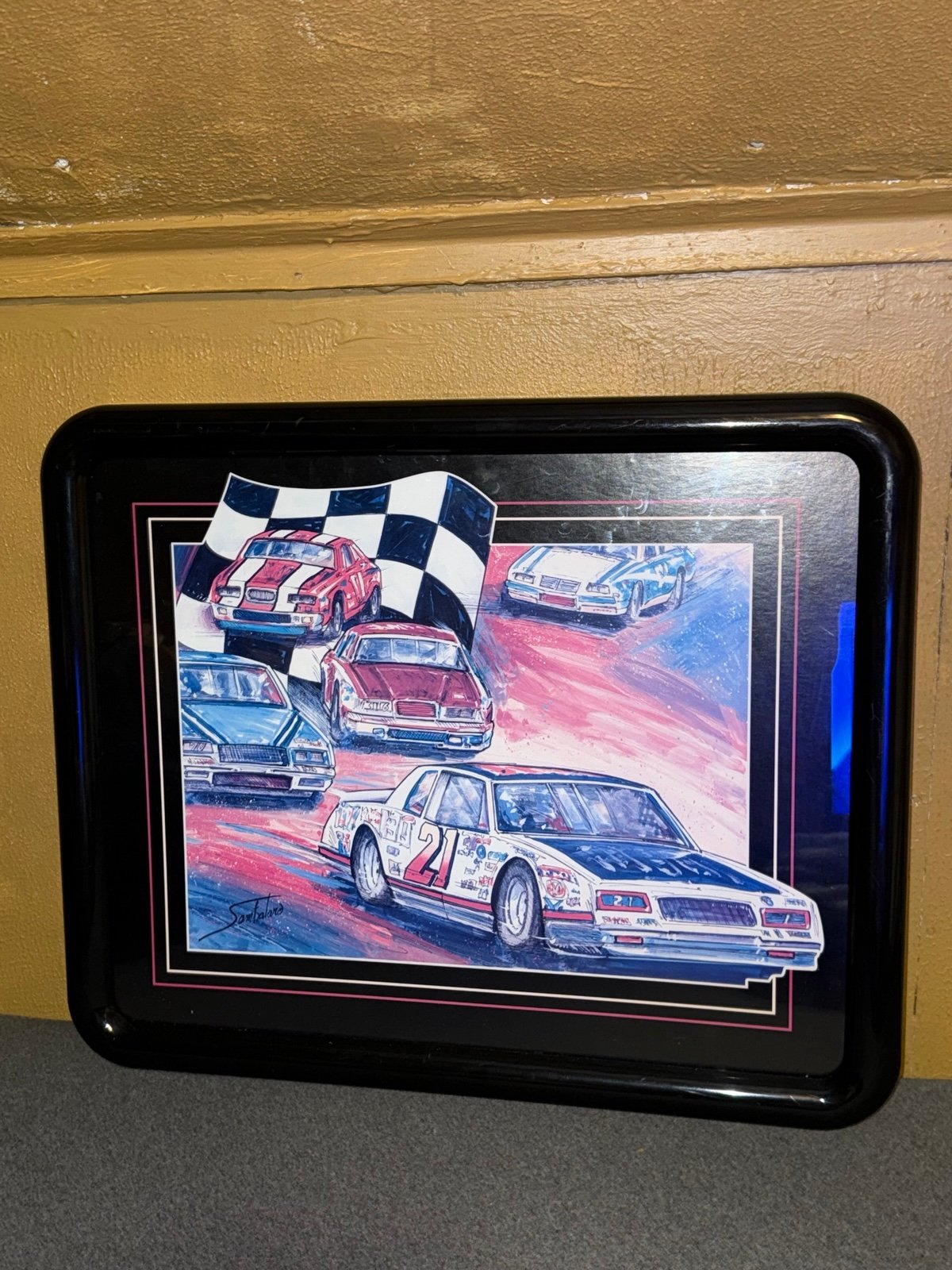 NASCAR David Pearson #21 Race Car Framed Wall Art Print Classic Vintage Used PO.