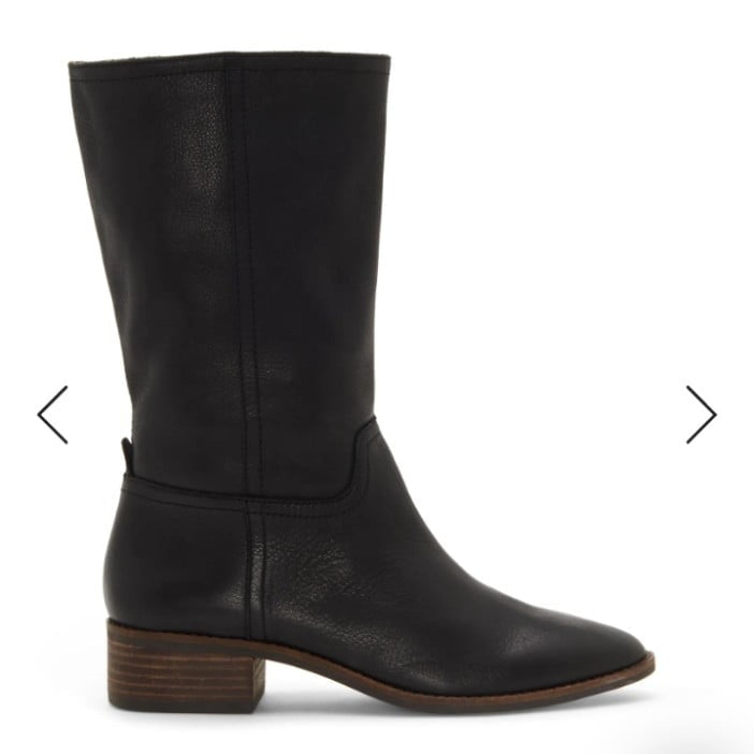 NEW! Lucky Brand Laerys Leather Boots Women's Black Soft Leather Boots Size 8