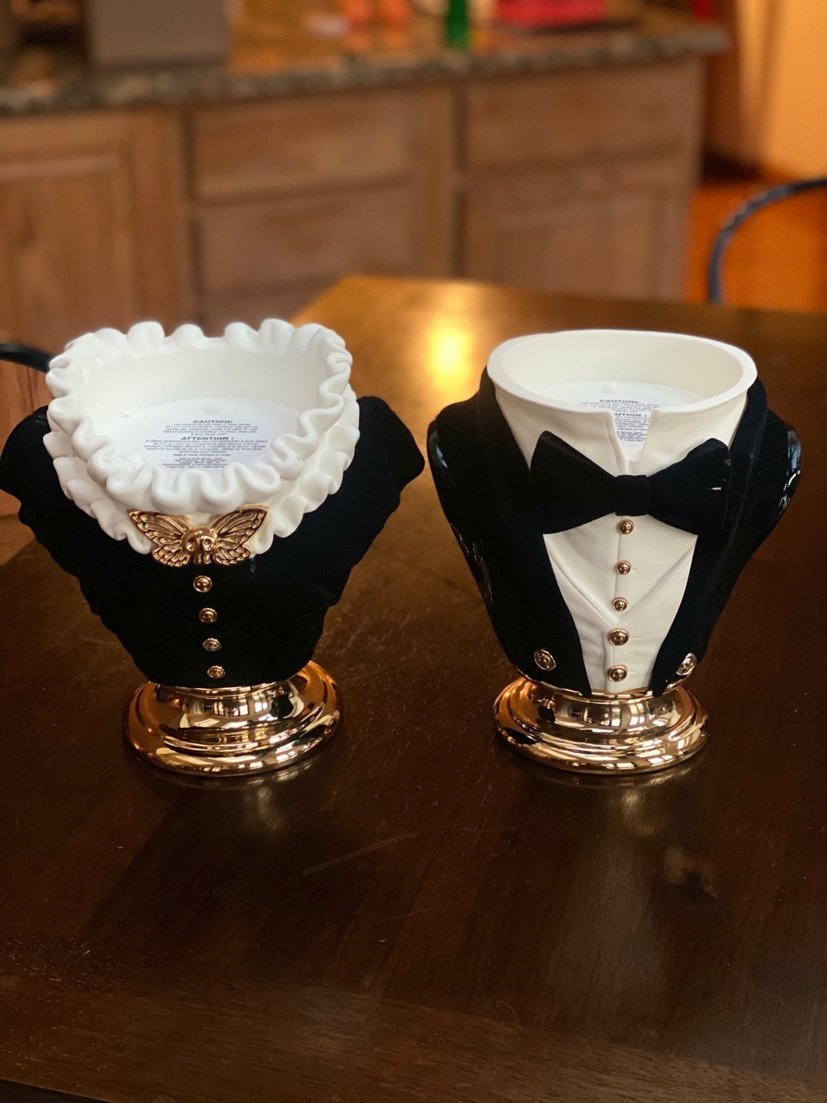 2 Bath & Body Works 2021 Halloween Headless Butler 3 Wick Candle Stands