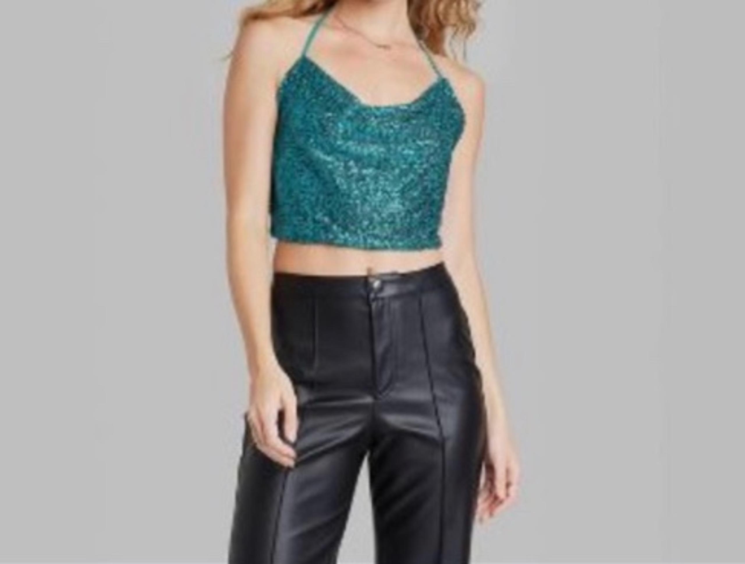 Wild Fable Sequin Halter Tank Top