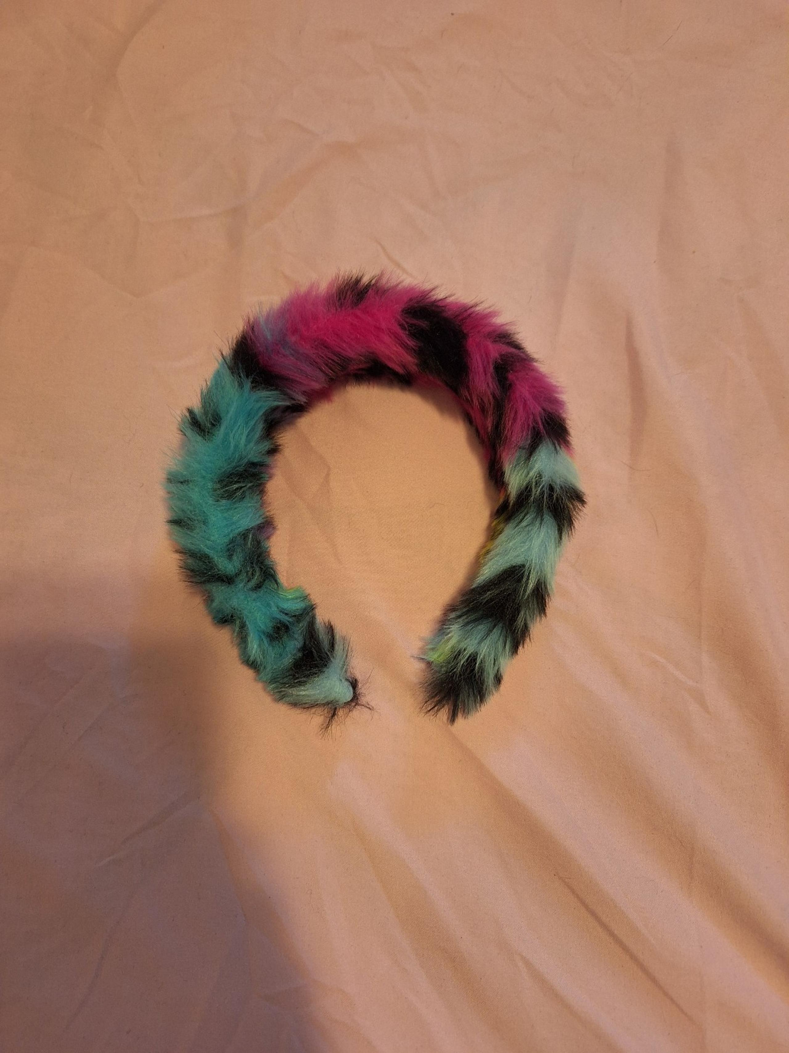 Dolls Kill Fluffy Cheetah Print Multicolored Head Band