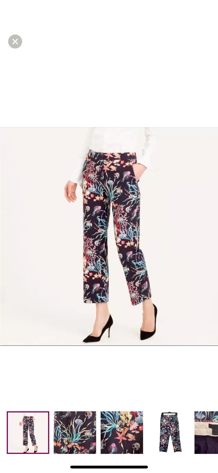NWT J. Crew Patio Pant in Ratti Under The Sea Ocean Print size 2
