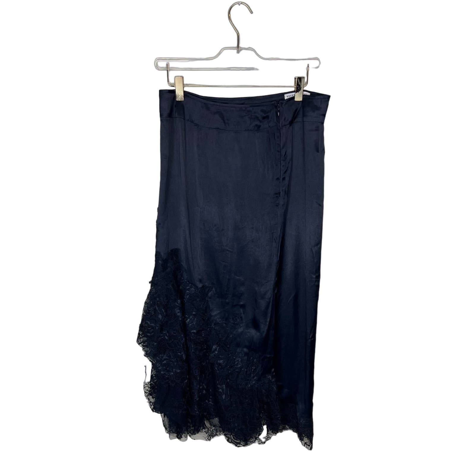 Brenda Knight x Free People NWT Black Lace Midi Skip Skirt Size Small