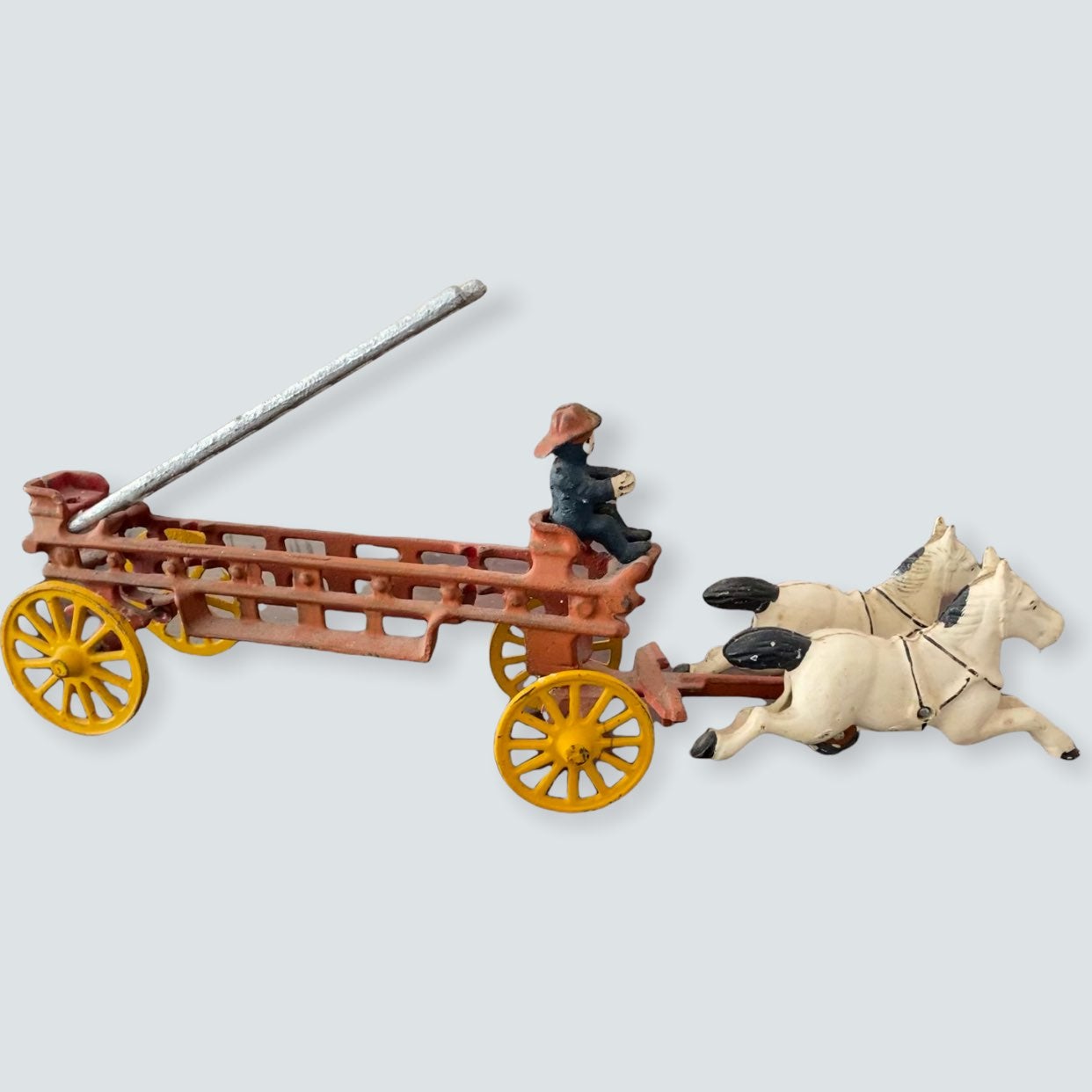 Antique cast iron fire horse shops carriage