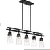 Farington 40 Wide Black Seedy Glass 5-Light Island Pendant Light