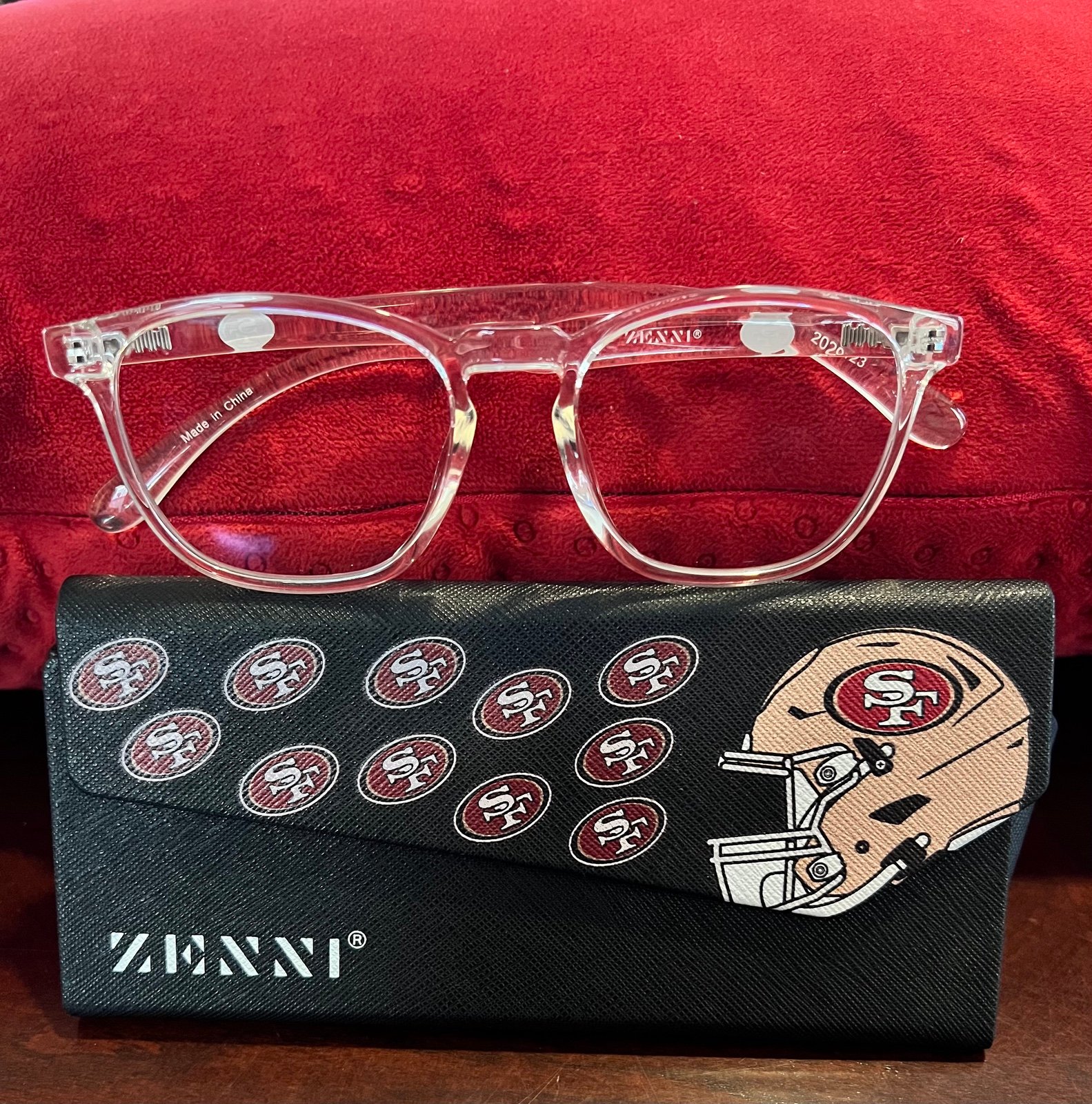 Clear 49er glasses