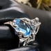 Artisan Crafted Fine Sterling Silver Blue Topaz Ring R104