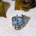 Artisan Crafted Fine Sterling Silver Blue Topaz Ring R104