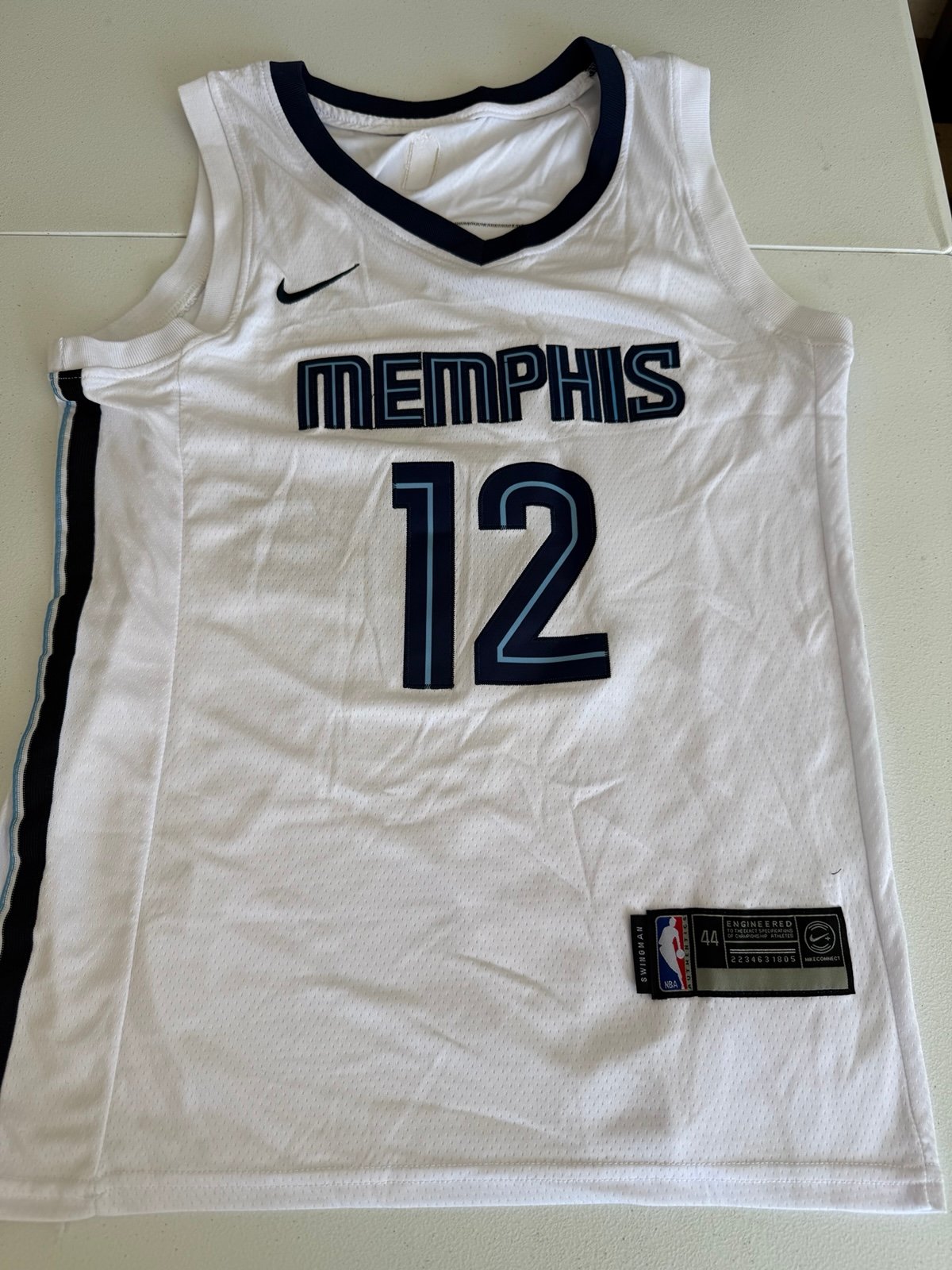 Nike Ja Morant #12 Memphis Grizzlies Size 44 Jersey White NBA Jumpman