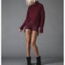 One Teaspoon Burgundy Denim Cuff Button Fly Shorts