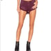 One Teaspoon Burgundy Denim Cuff Button Fly Shorts